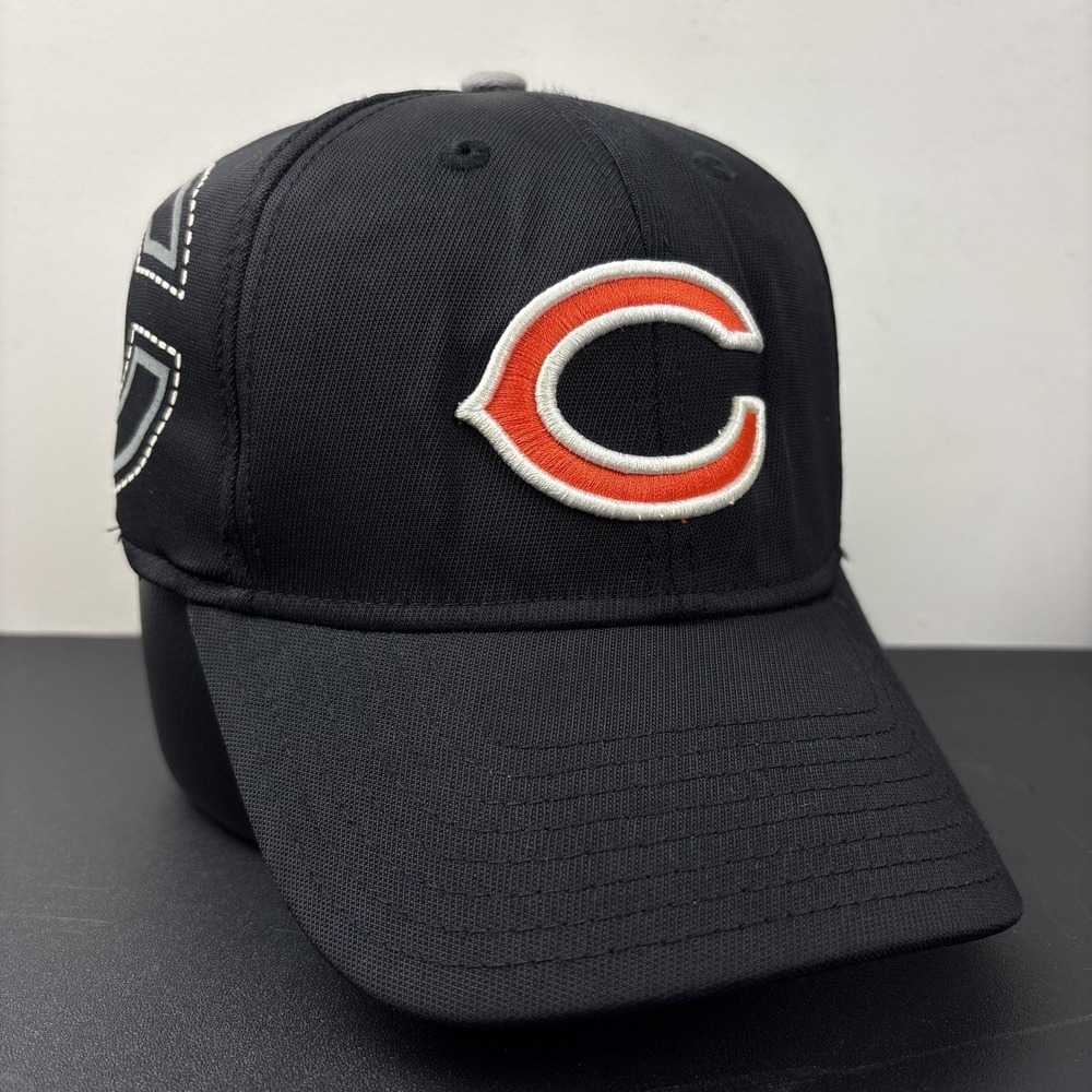 Reebok Chicago Bears NFL On Field  C Flex Fit Hat OSFM Black Embroidered Cap